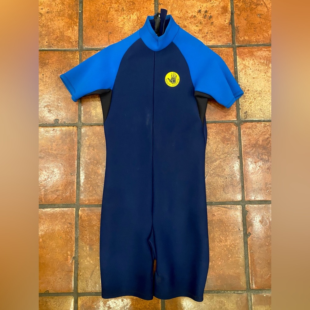 Body Glove Wet Suit Mens Half Suit Large Blue Black EUC